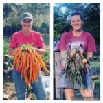 jenny and donna holding their harvest