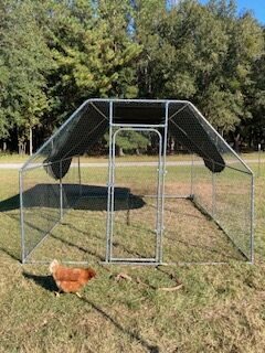 metal chicken coop front view