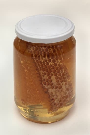 honeycomb and honey in a jar