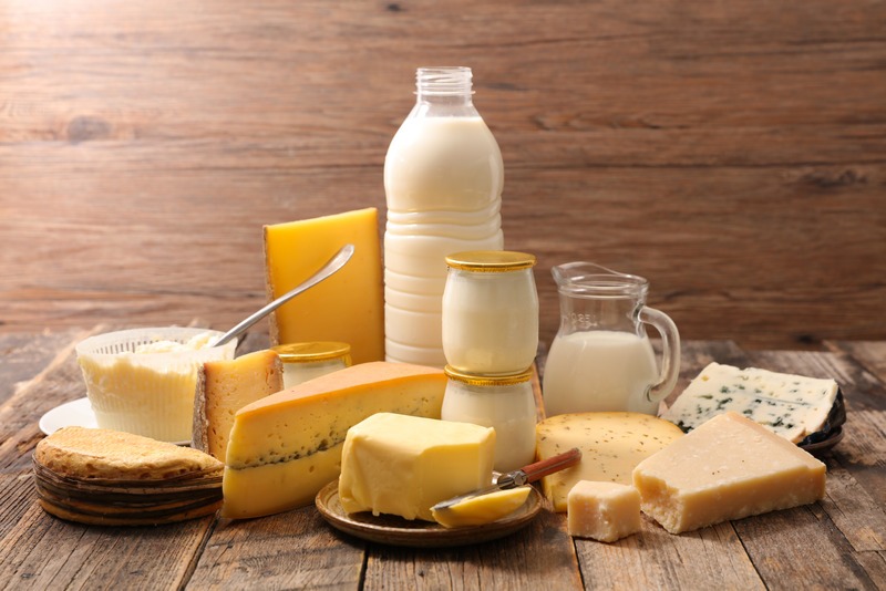 assorted of dairy product- butter, milk,cheese,yogurt..