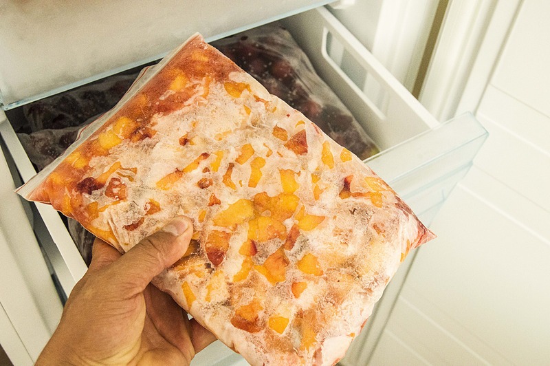 Hide food in deep freeze, get food from deep freeze, view through open door deep freeze