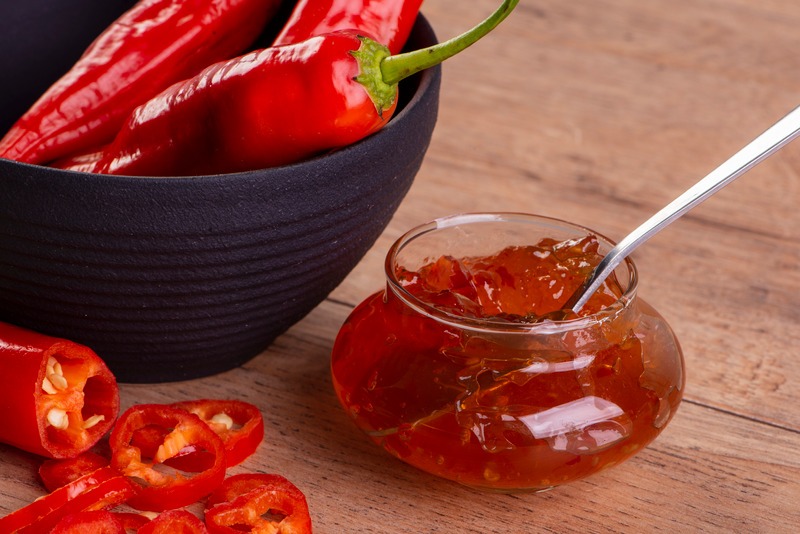 homemade pepper jelly with fresh peppers