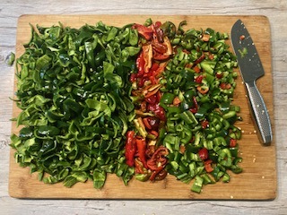 sliced up peppers