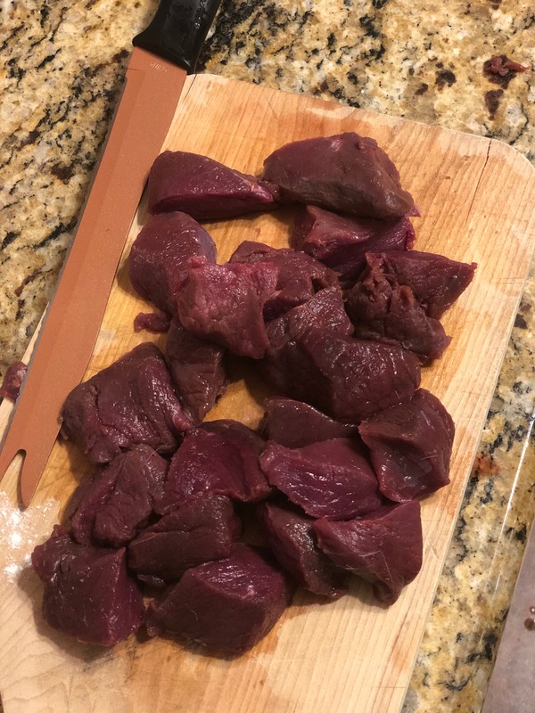 cubed venison
