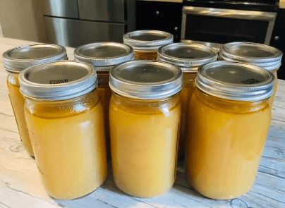 a large batch of finished bone broth