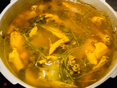 bone broth cooking