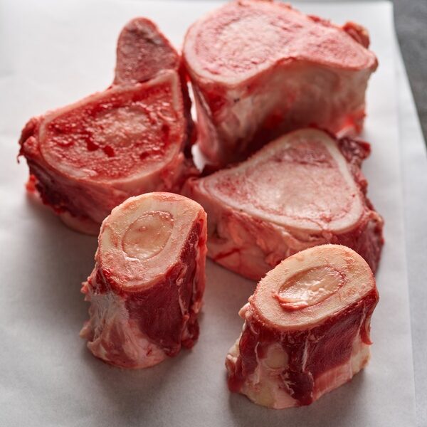 plate of raw soup bones